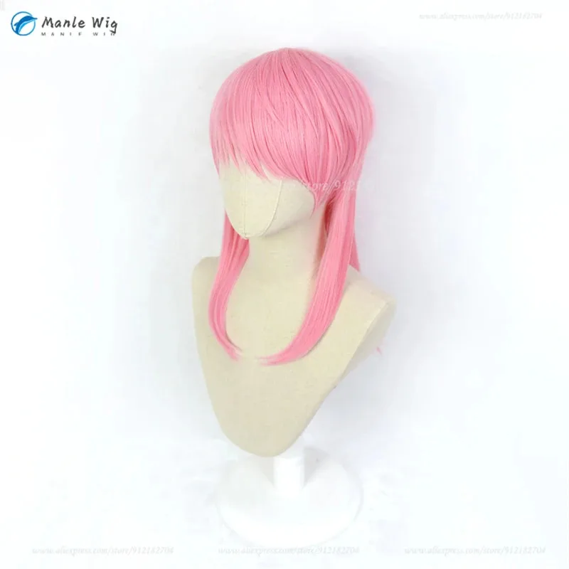 أنيمي سانزو Haruchiyo تأثيري الوردي مقاومة للحرارة الشعر الاصطناعية هالوين الباروكات + غطاء شعر مستعار v;j8hg;'jpl