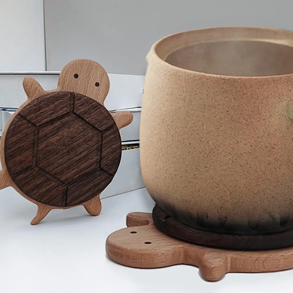 

Wooden Turtle Coaster Heat Resistant Placemat For Drinks Anti-Scalding Pot Mat Reusable Table Mat Creative Party Accessory 쿠션