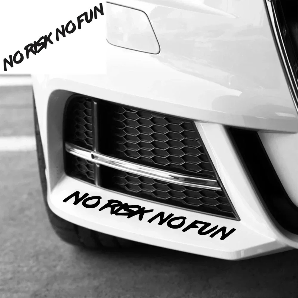 22x2.4cm NO RISK NO FUN Car Sticker Styling Car Body Window Windshield Bumper Motorcycle Decor Vinyl Film Decal Auto Accessories