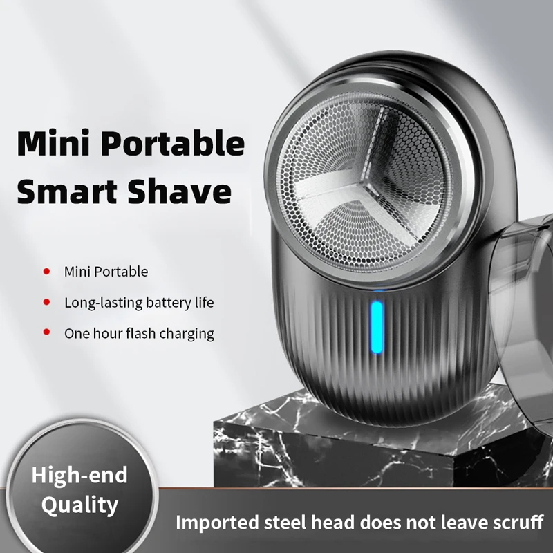 ماكينة حلاقة كهربائية للرجال جيب صغير قابلة للشحن قابلة للنقل بدون ألم ماكينة تشذيب بدون أسلاك سكين لحية الوجه للاستخدام في المكاتب والسفر والمنزل