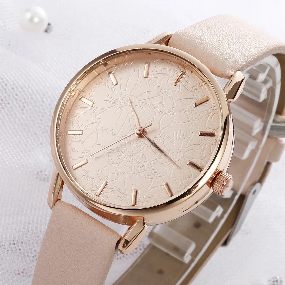 2022 Casual Floral Quartz Watches for Women Stylish White Bracelet Ladies Watch Dress Creative Clock Wristwatches Reloje Mujer