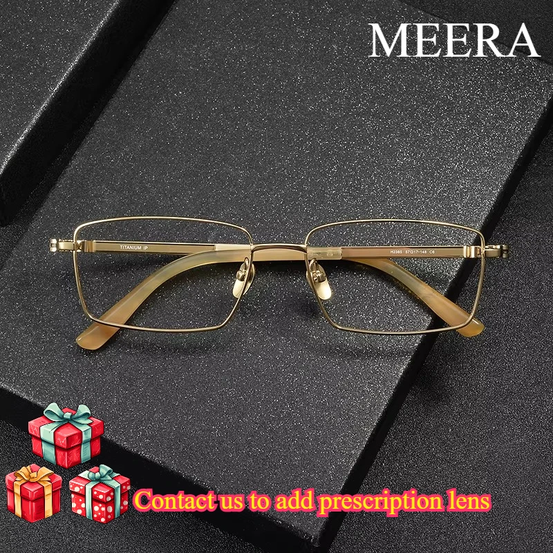 

H2385 Luxury Ox Horn Optical Frame Fashion Pure Titanium Eyewear Eyeglasses Frame Hot Sale Men Women Rimless Glasses