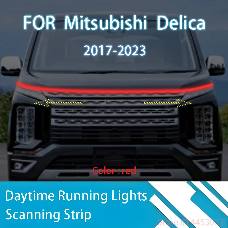 DRL Start Scan Strips Light FOR Mitsubishi Delica	2017-2023 New Car Hood Light  Decorative Ambient Lamp 12V 59 Inches Waterproof