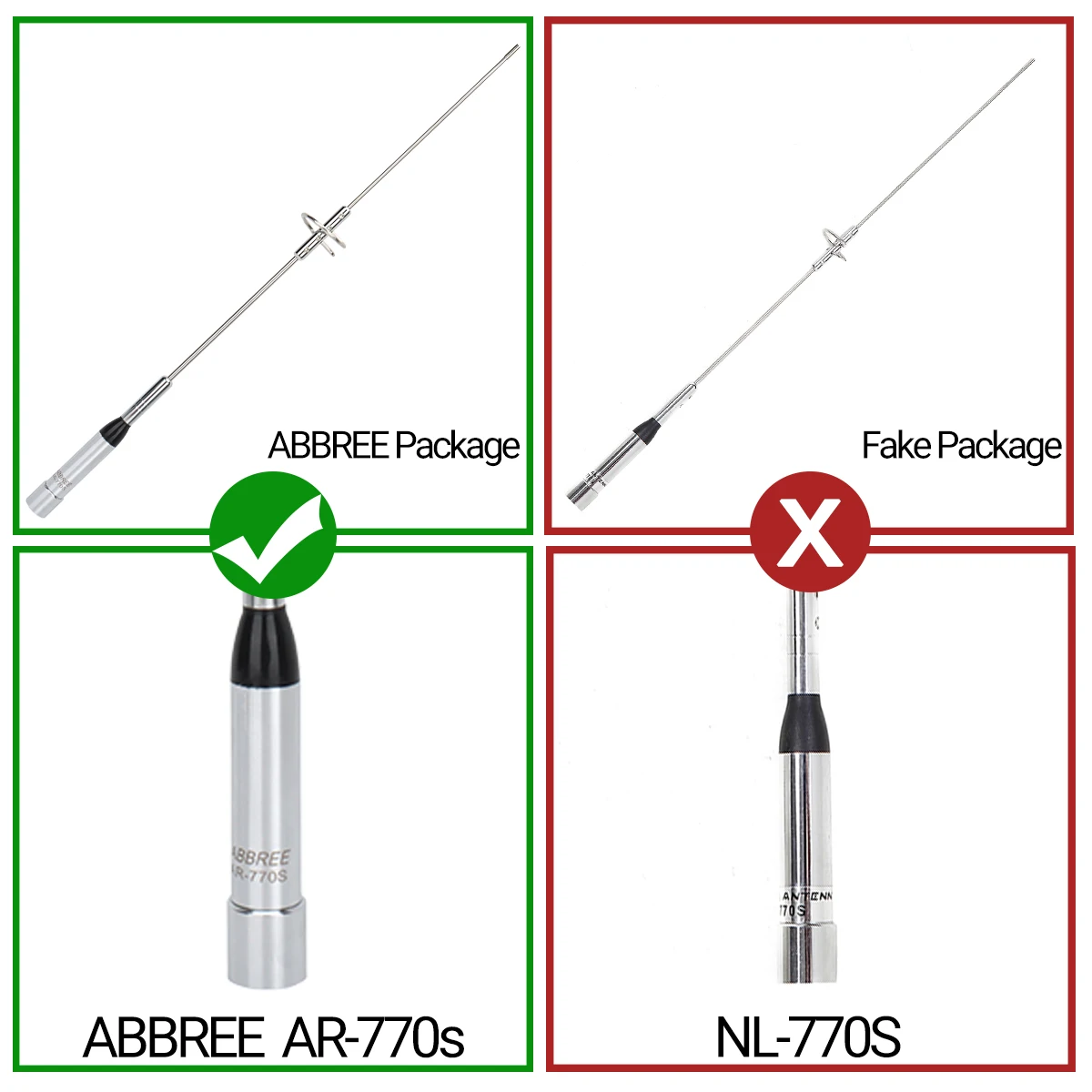 ABBREE AR-770S antena móvil VHF UHF dual banda alta ganancia coche - imagen 5