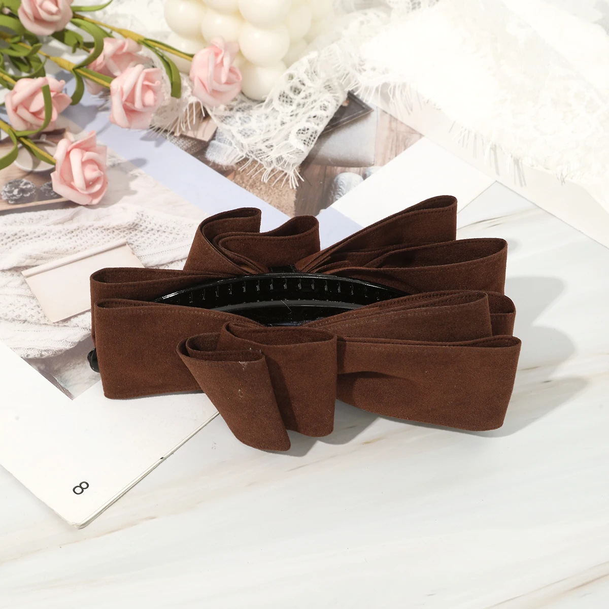 AWAYTR 1 шт., модная заколка-банан с бантом, корейская элегантная заколка для волос, заколка для волос, милые заколки для девочек с хвостиком, головные уборы