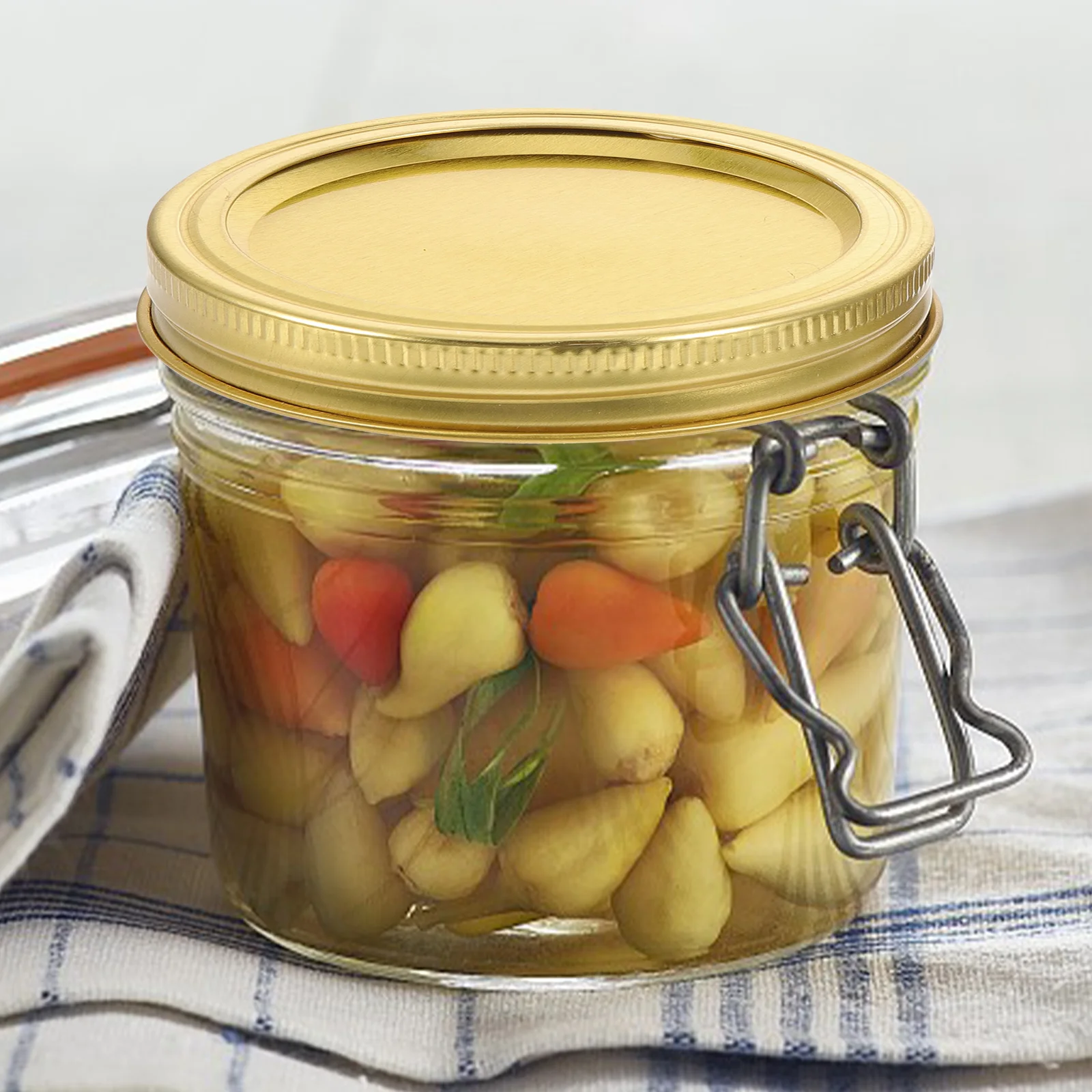 

24 Sets Canning Jar Lids Wide Mouth Regular Metal Storage Caps Tinplate Airtight LeakProof Practical Safe Useful Daily