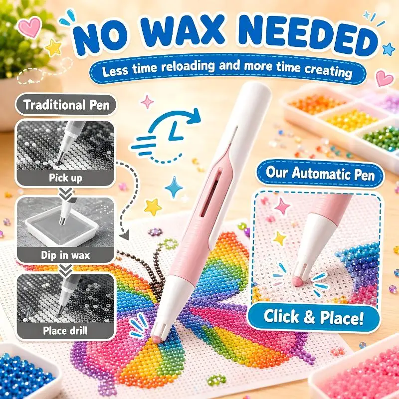 Beadblitz Diamantstift-Spender, automatischer Perlen-Spender, ergonomischer Diamantstift 2,8 mm rund – Detail 3