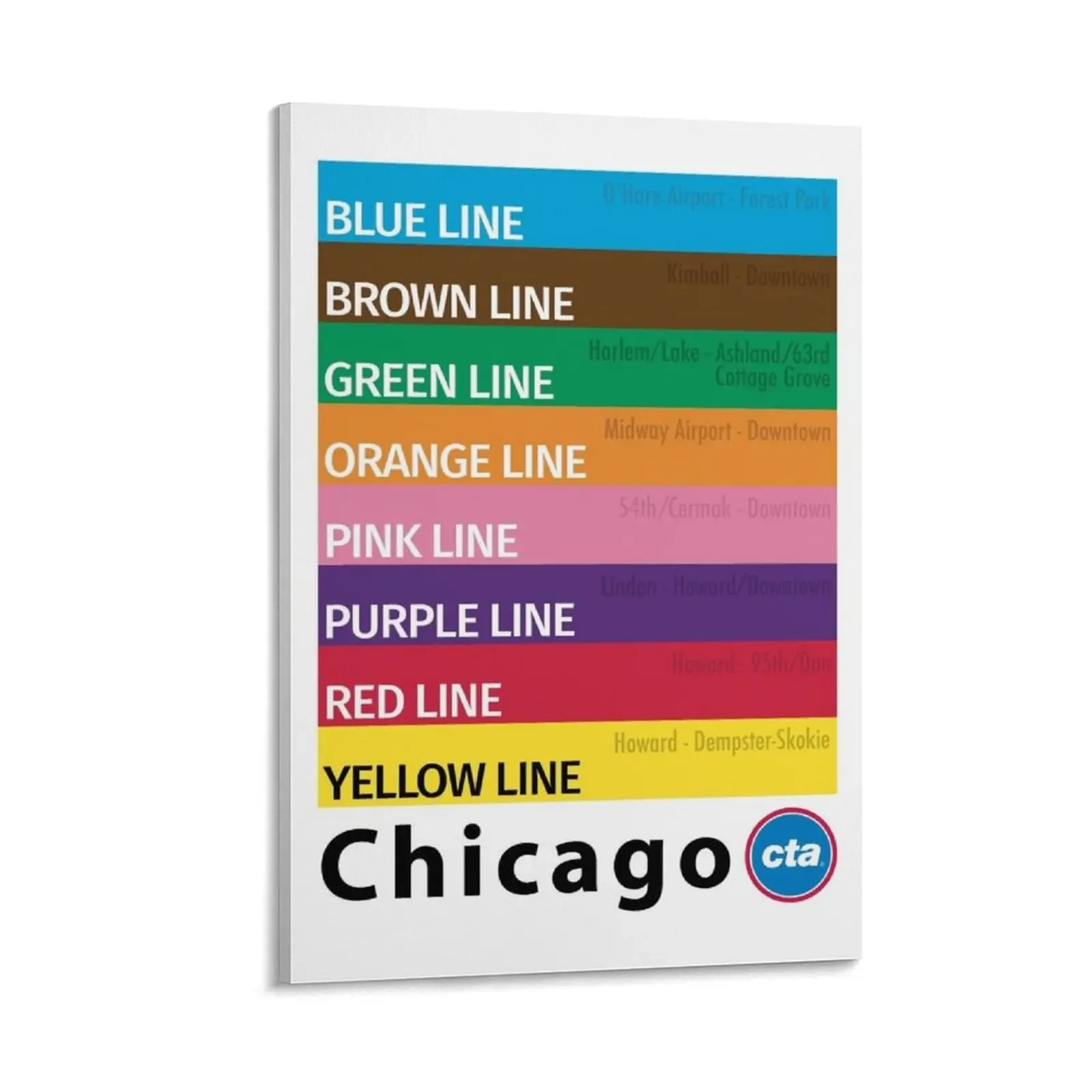 

Chicago CTA Metro Map Michigan Minimalist Style Canvas Painting house decoration anime