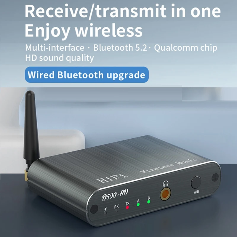 2-In-1 Bluetooth HIFI Wireless Receiver Transmitter One Tow Two Speaker Phone Support APTX-HD/LL Receiver Transmitter