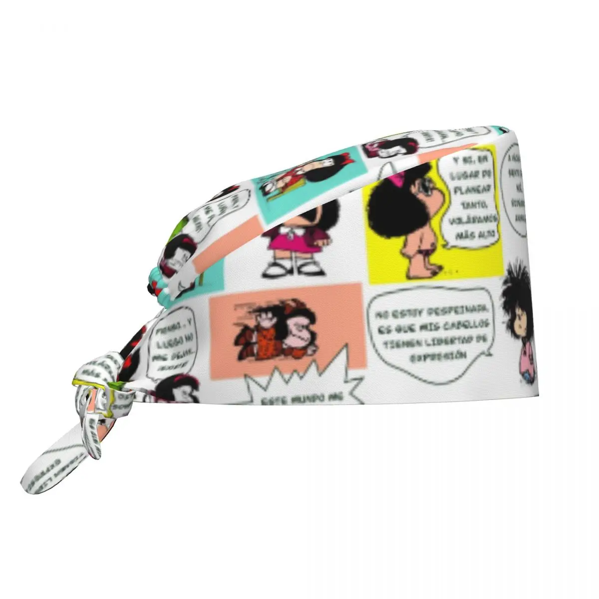 

Custom Manga Quino Mafalda Scrubs Cap Surgical Hats Men Women Kawaii Cartoon Operating Room Cap Nursing Cap Lab Works Hat