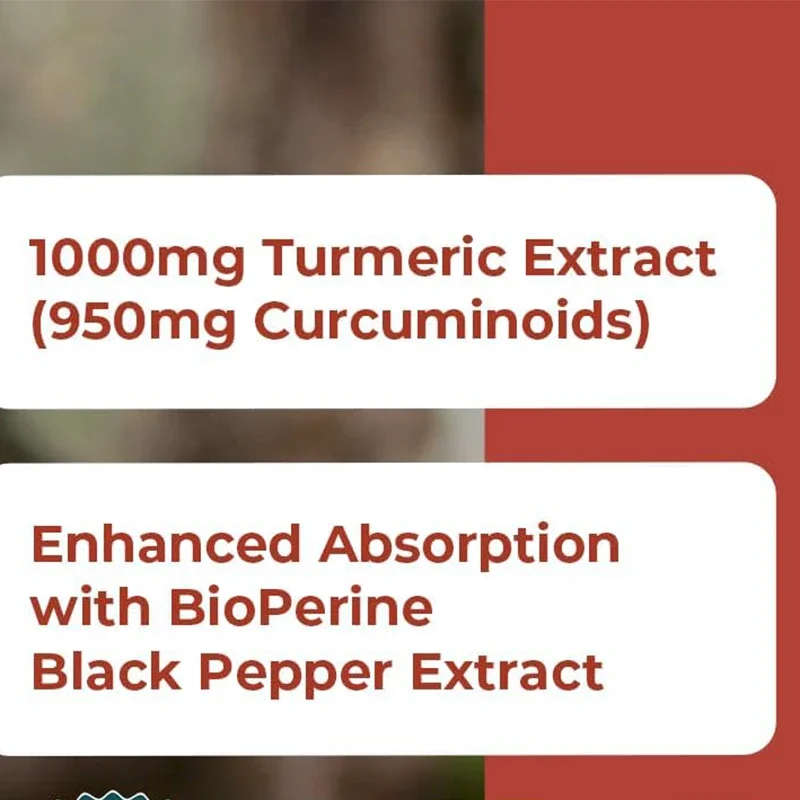 Turmeric Extract Contains A Maximum Concentration of 95% Supplement, Joint Comfort Support, 60 Capsules
