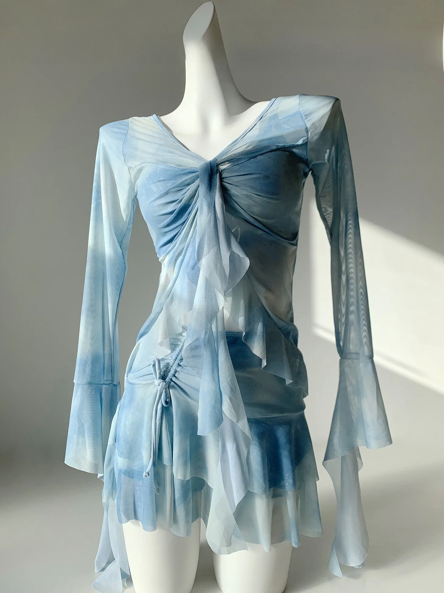 

Купальник-бикини YaoiXian Fre White Lake Blue Pure Desire, комплект из четырех предметов, женский, 2026, новая коллекция, раздельный купальник