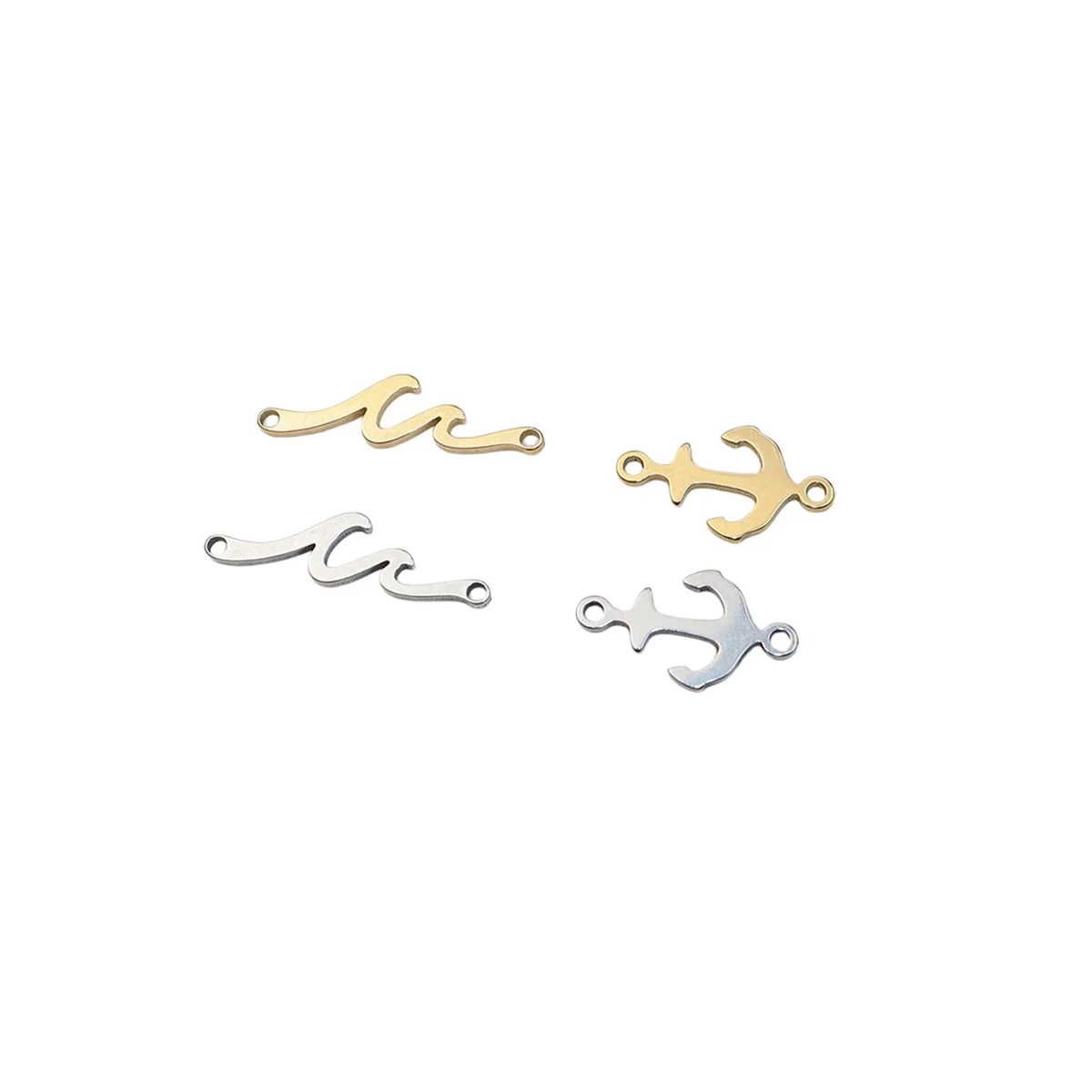 10pcs 304L Stainless Steel Jewelry Accessory Componet Bracelet Connector DIY Handcraft Waterproof Antiallergic Vacuum PVD Plated