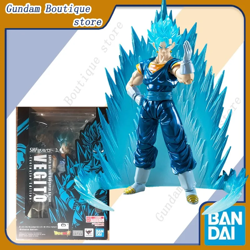 Bandai genuino SHF Dragon Ball SUPER SAIYAN GOD SUPER SAIYAN VEGITO-edición exclusiva-modelo de figura de acción de Anime juguetes regalo niños