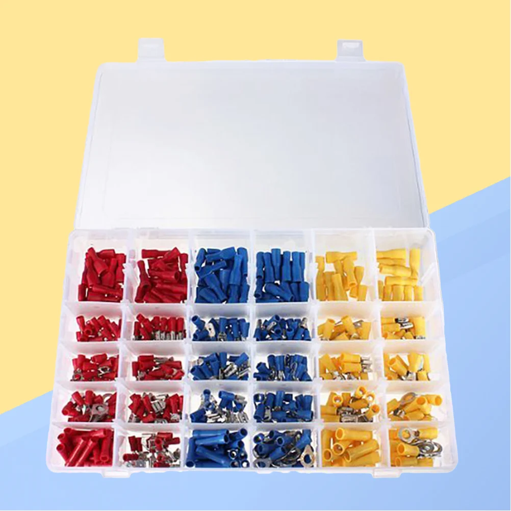 480 Pcs Cold-Press Terminal Block Electric Wire Connectors Crimp Cold-Pressed Terminals Insulated