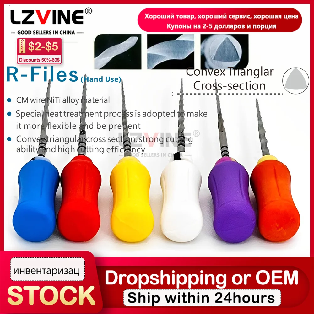 

6Pcs/Box Dental NiTi Hand Use Heat Activated Super Rotary File Endodontic Root Canal Files 25mm SX-F3 F4 F5 Dentist Instrument