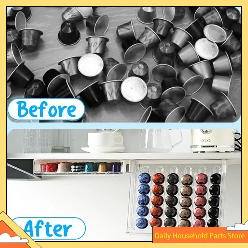 Органайзер для капсул для кофе Fornespresso Держатель для капсул 30 емкостей Прозрачный ящик-органайзер и подставка под шкафом ГОРЯЧИЙ!