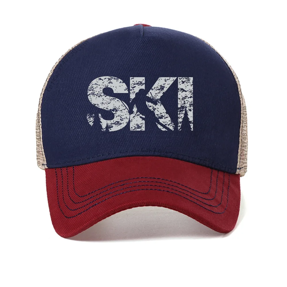 

Funny Ski Cool Skiing Skier mesh baseball cap Summer Winter Sports Lovers Snowboarding Mountaineering Birthday Gifts men hat