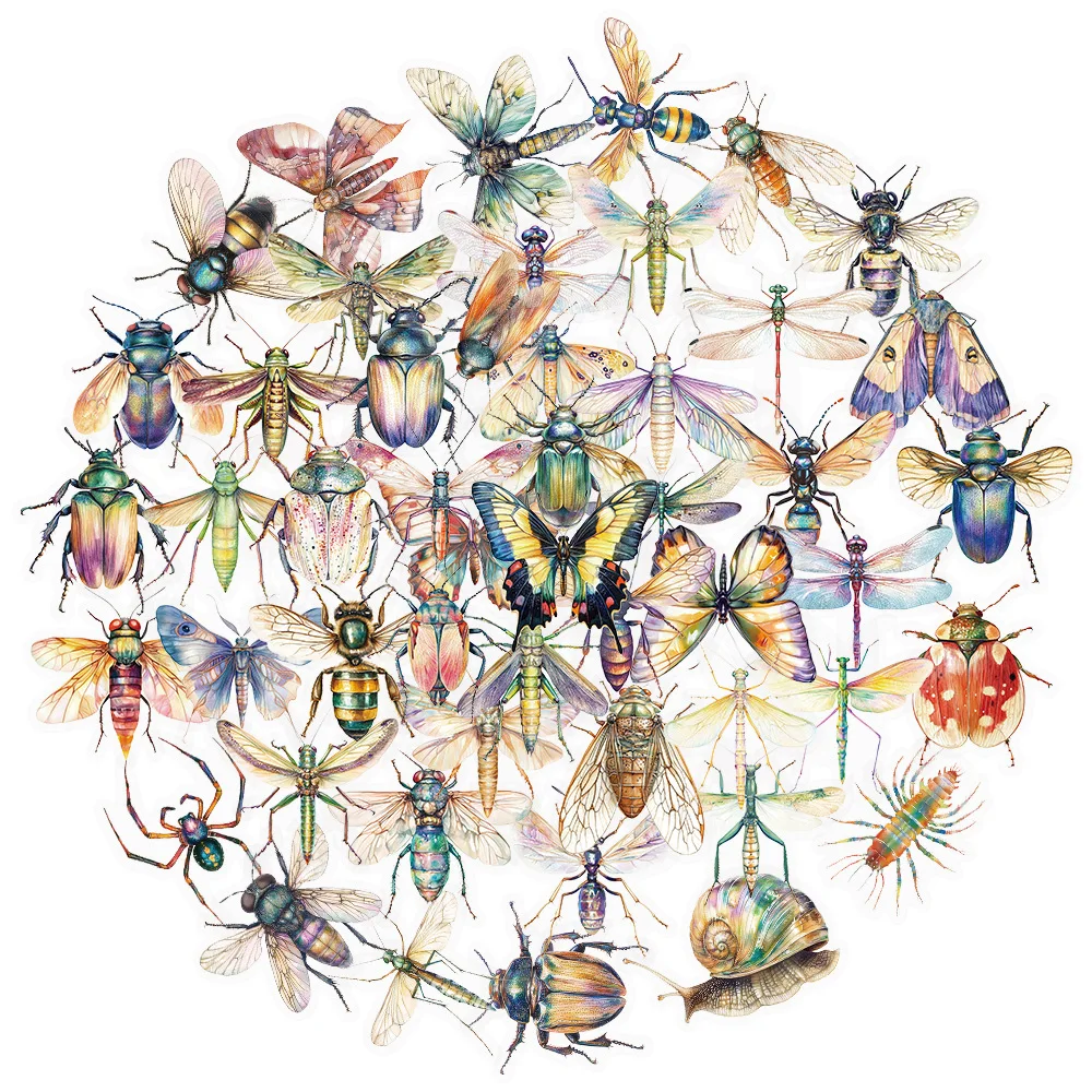 

10/30/50PCS Cartoon Insect Graffiti Stickers Waterproof Transparent Graffiti Decal Kids Toy DIY Stationery Box Refrigerator Desk