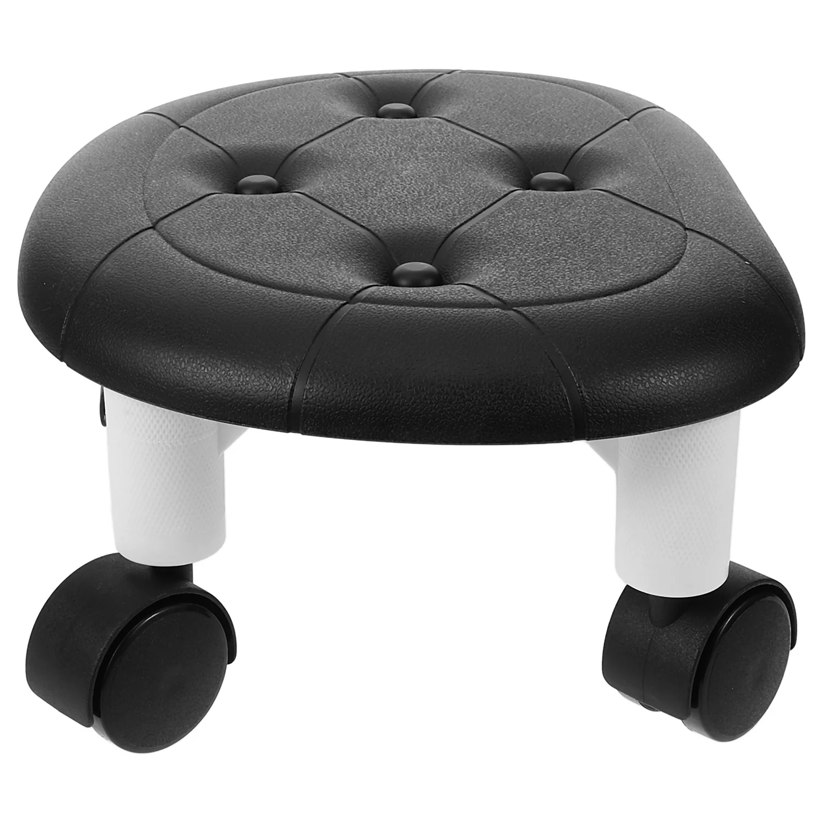 

Swivel Rolling With Wheels Round Low Stool For Under Desk Foot Rest Bathroom Step Stool Office Anti-Slip Lightweight