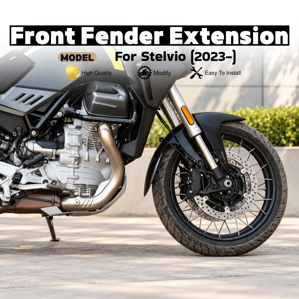 Motorcycle Front Fender Front Wheel Extension Fender Mudguard Splash Guard For Stelvio 2023 2024 2025 2026 Accessories