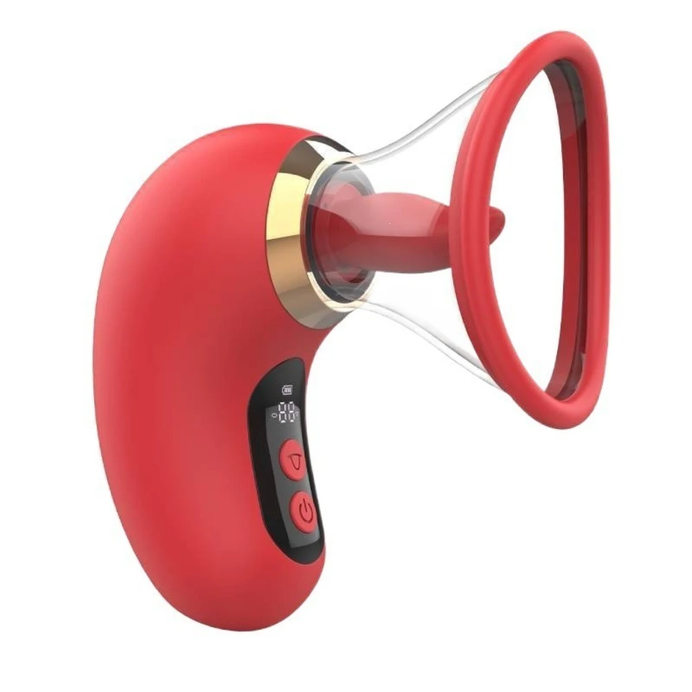 Digital display handheld breast licker female masturbation sucking simulated tongue Mimi G-spot, honey bean vibrator view 5