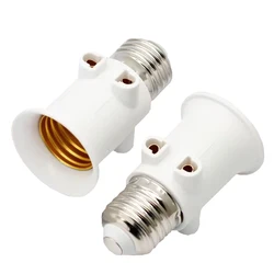 1pcs European Double EU to E27 LED Bulb Adapter 2EU Plug Converter Base Lamp Holder Screw Light Socket White