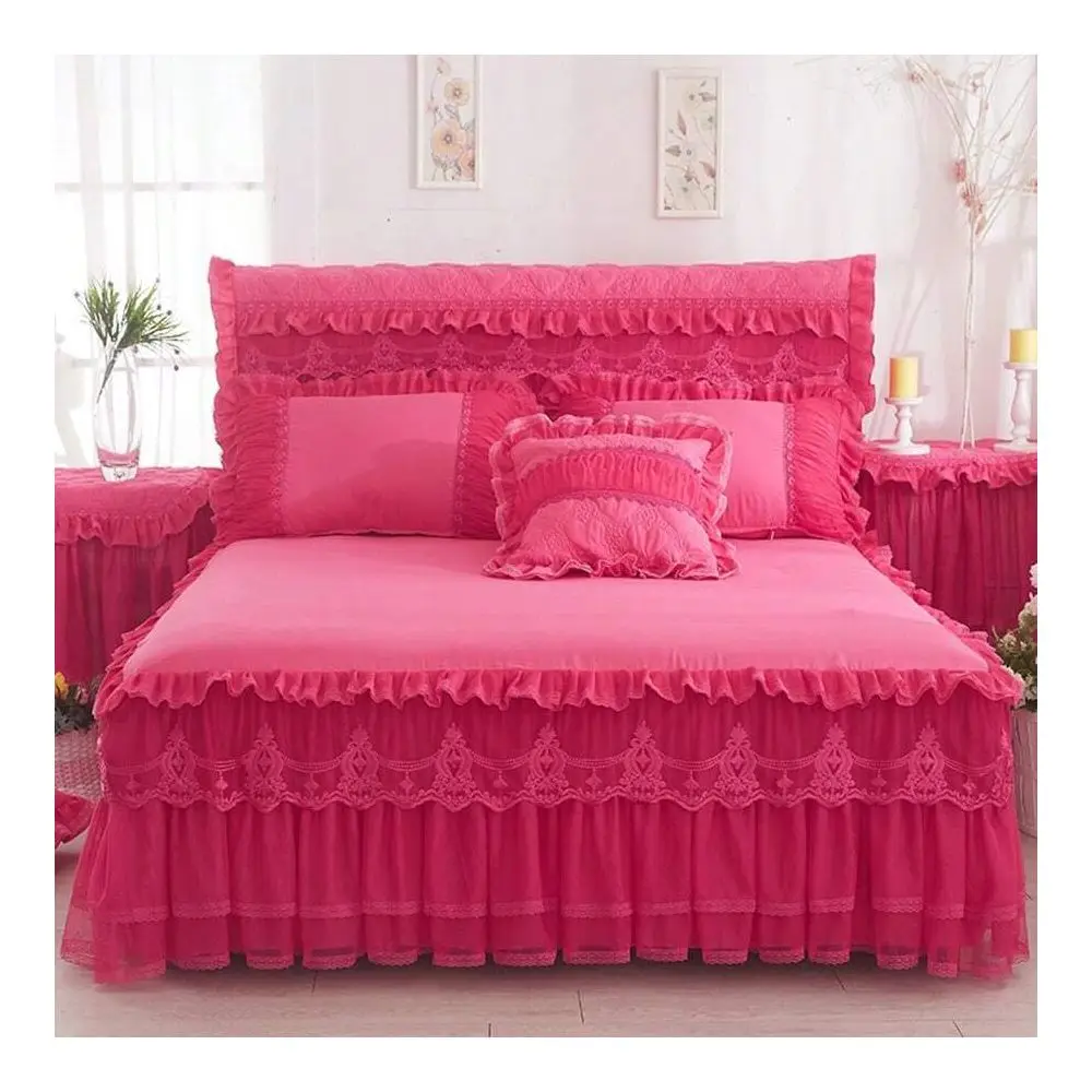 

Кружевная юбка-накидка для кровати в стиле принцессы, защитный чехол для матраса