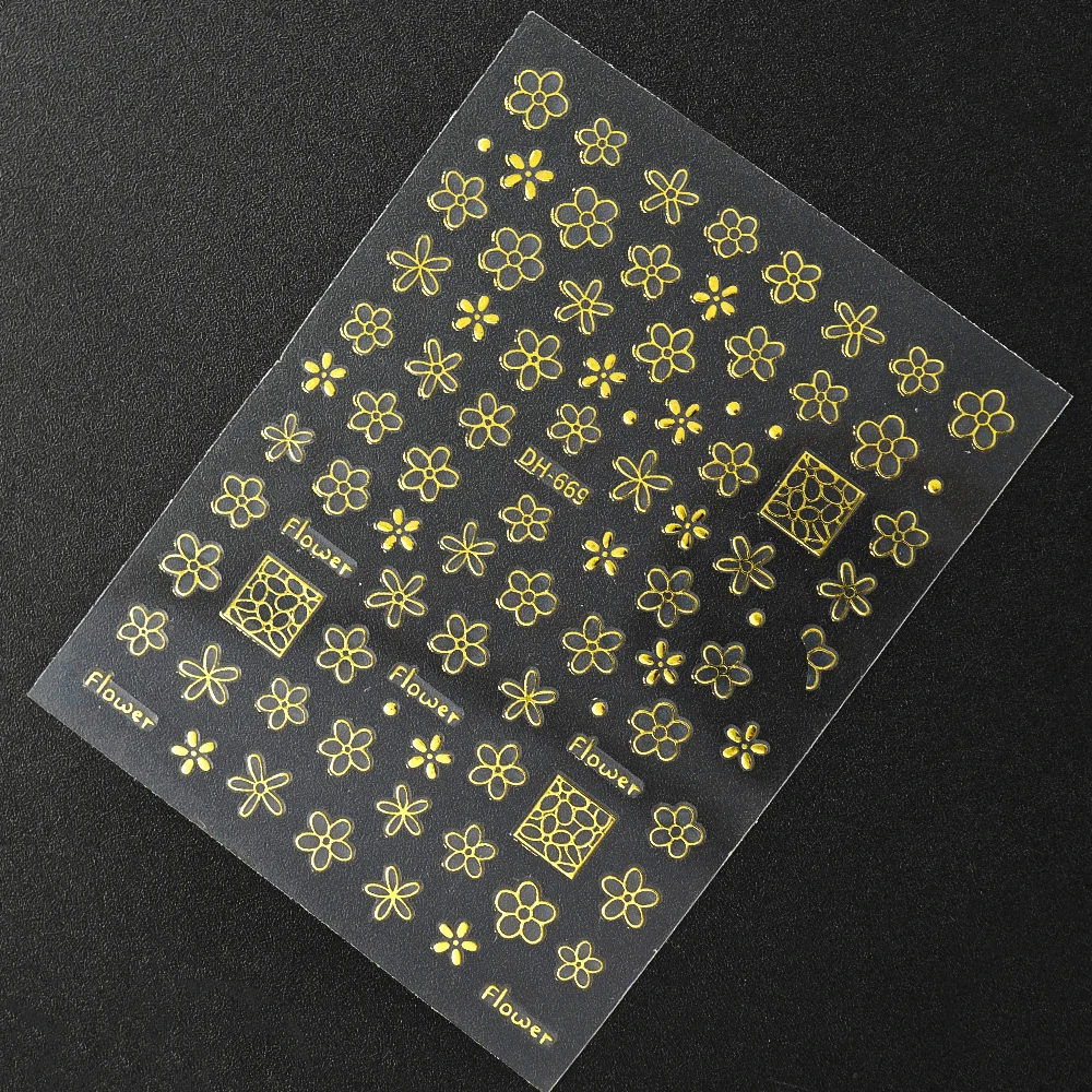 Flores 3d adesivos de unhas planas simples requintados flores arte do prego adesivos para mulheres diy manicure auto-adesivo decoração decalques