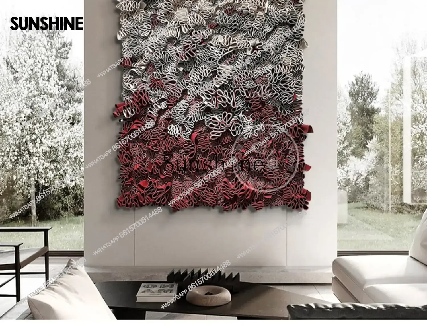 Leather craft hanging painting, foyer painting, living room background wall decoration painting, 5d three-dimensionalX