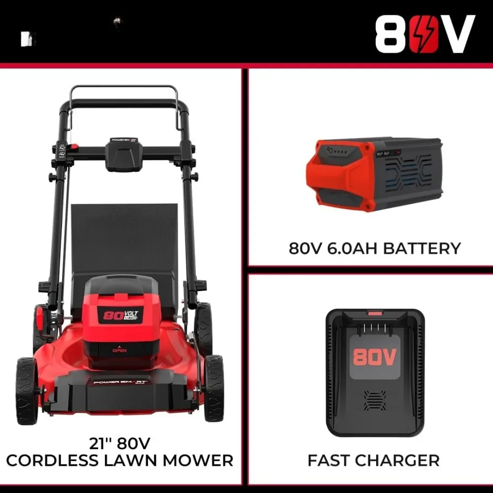 Cordless Lawn Mower, 80V 21