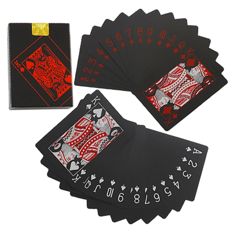 Black Red poker playing cards board games PVC Waterproof child kids toys Blue White Children toy deck card game set collect Gift