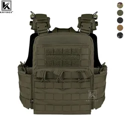 Kamizelka taktyczna KRYDEX 500D Wytrzymała modułowa kamizelka myśliwska MOLLE Plate Carrier Combat Outdoor Vest z potrójnym etui na magazynek