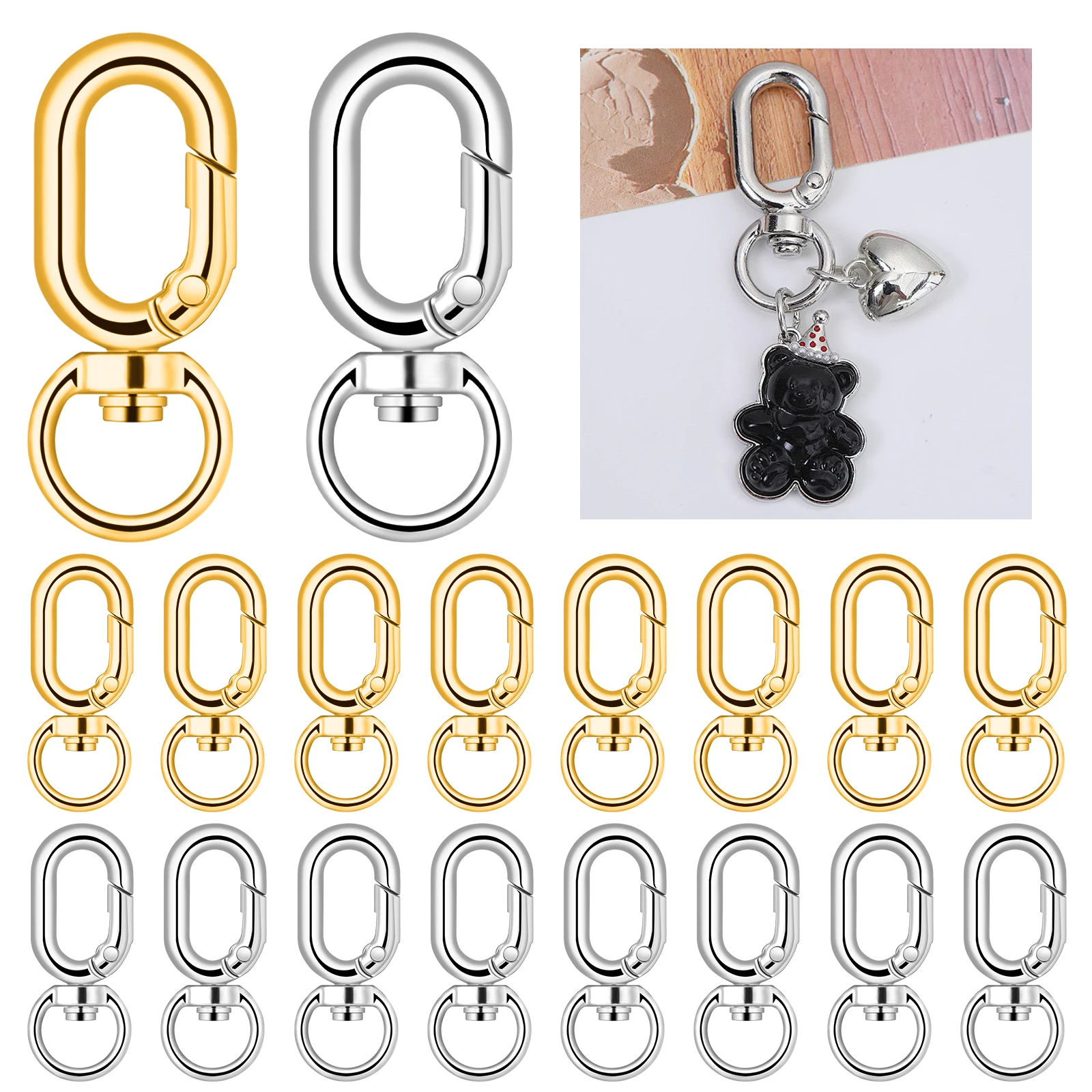 5Pcs Heart Shaped Metal Split Rings for Key Holders