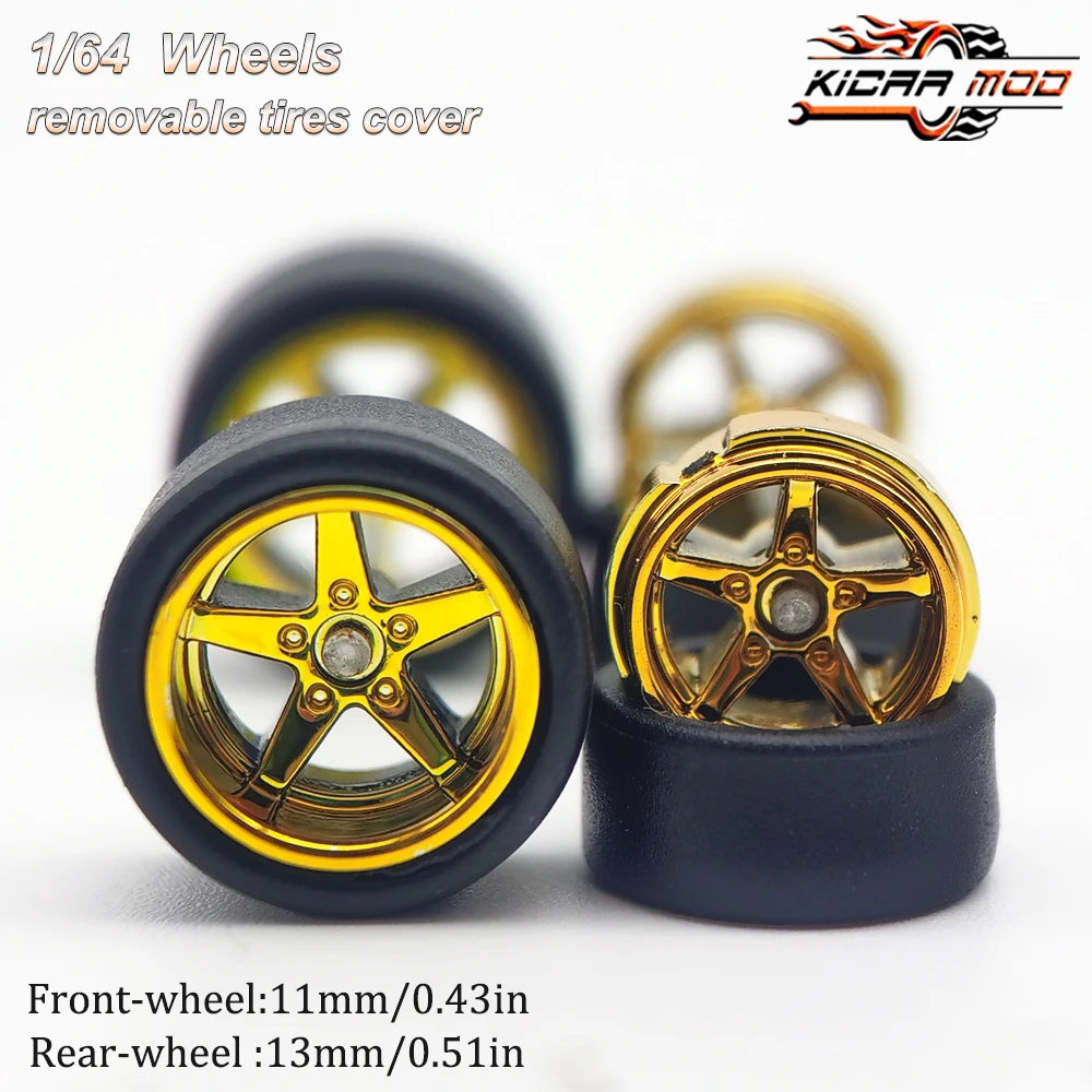 1/64 RLC Premium-Räder mit Slick-Reifen für RLC Muscle Car Advan GT Modellauto-Umbauteile D:11mm+13mm (1 Set) – Detail 7