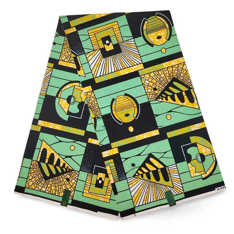 Tela estampada de cera auténtica africana, diseño de estilo étnico de Ghana, cera Ankara, Batik nigeriano, tela suave de algodón de 6 yardas para vestidos de mujer