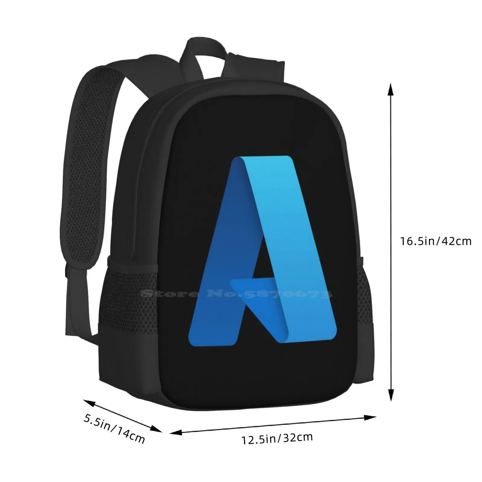 Ransel siswa Logo Microsoft Azure, tas desain pola 2021, ransel Microsoft Azure Logo Cloud