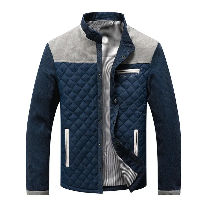 Flight-abrigos casuales de manga larga para hombre, chaquetas de béisbol de algodón con cuello alto, chaqueta Vintage