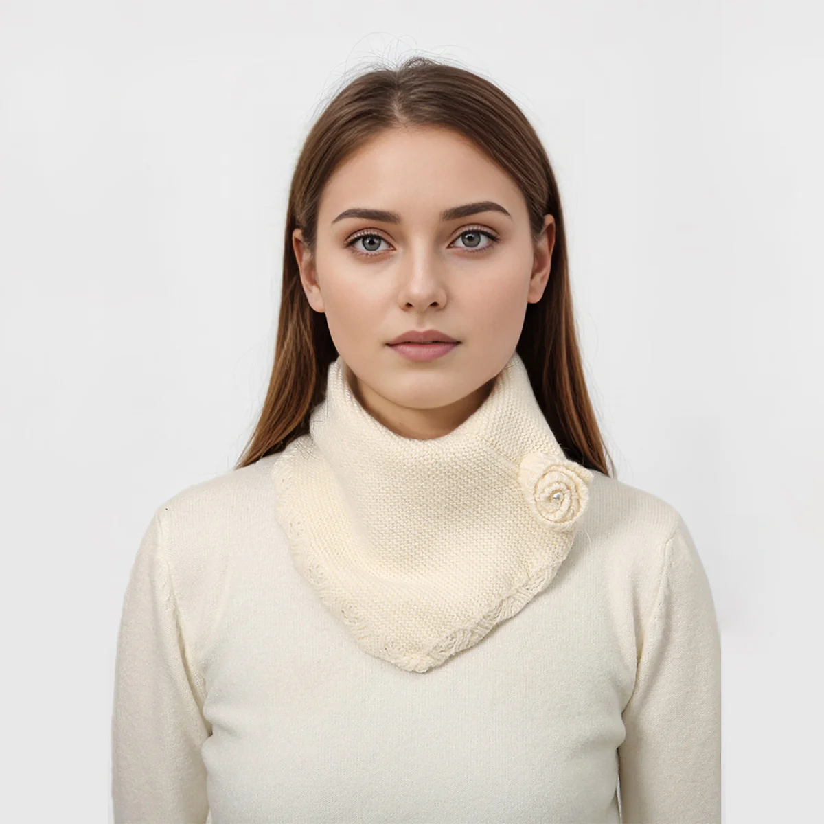 女性用ぬいぐるみリングスカーフ、ニットフルフェイスマスク、snoood、ネックスカーフ、厚手のカシミアスカーフ、allmatchマフラーニ、暖かい冬