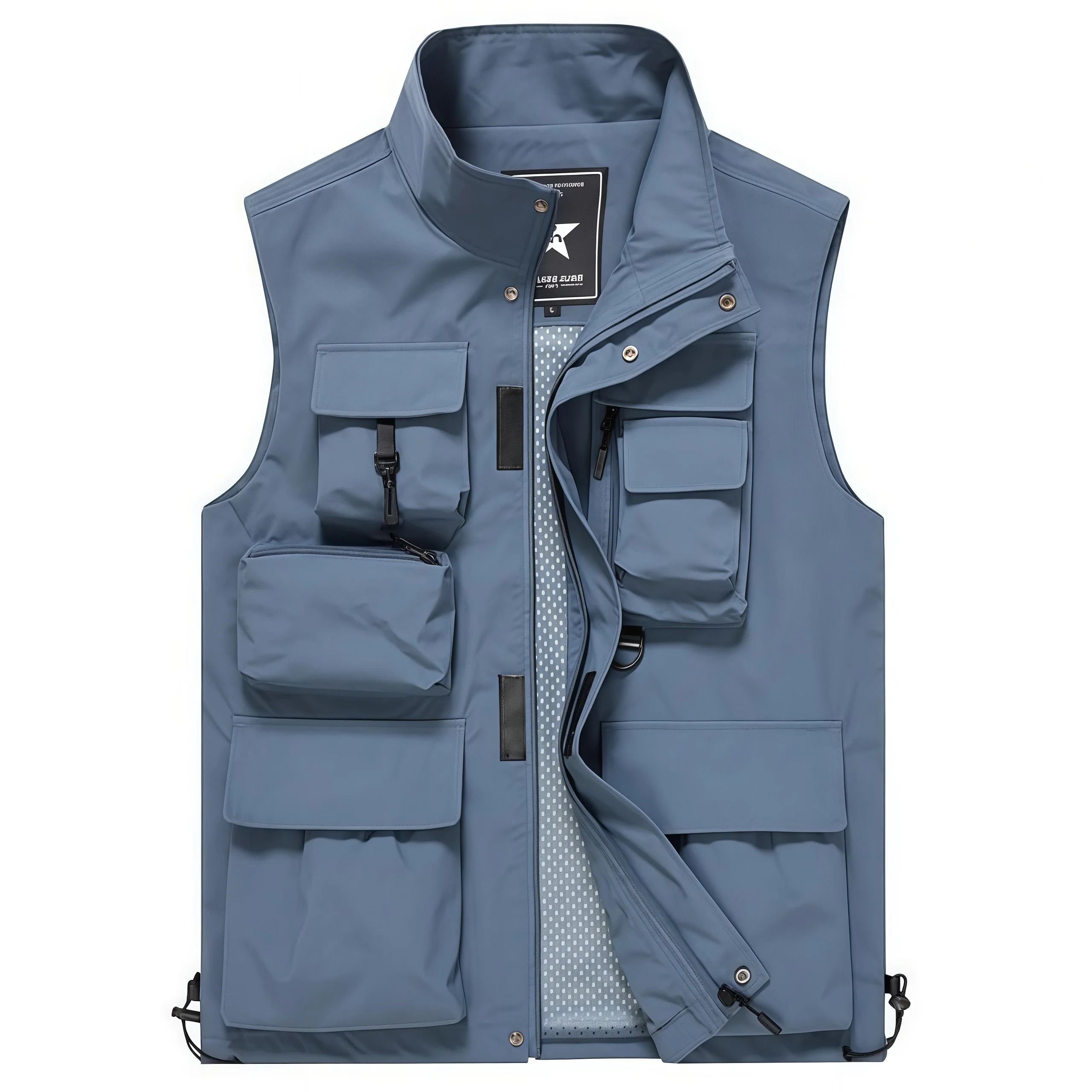 Waistcoat men loose leisure more pocket overalls spring and autumn thin jacket large size sports custom logo for team