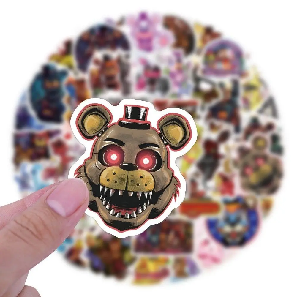 60pcs FNAF Stickers Five Nights At Freddys Scooter Trolley Case Sticker PVC Graffiti Sticker Child DIY Trunk Notebook Decal Gift