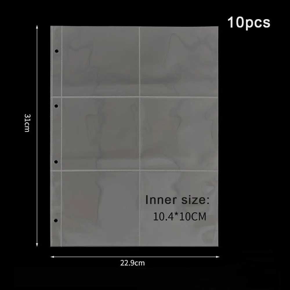 A4 klar 10 pcs Fotoalbum Nachfüll seiten Akten schutz 4/11 Löcher 6 × 4 8 × 10 4/11 Ringbuch Fotokarten Postkarten karte Notizbuch