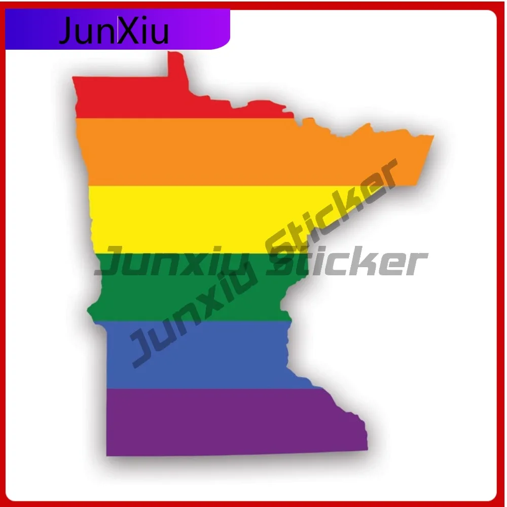 

Minnesota State Shaped Gay Pride Rainbow Flag Sticker Uv Protected Decals Lgbt Lgbtq Lgbtqia Community Mn State Flag Patriotic