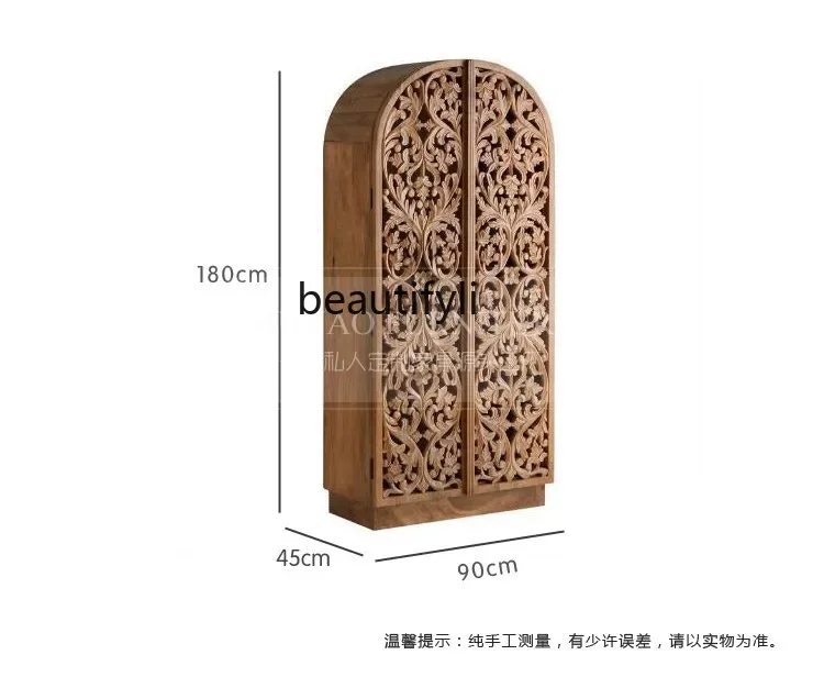 ssK178 ss25A Hollow carved solid wood wardrobe, French retro side cabinets, lockers South East Asia antique bedroom