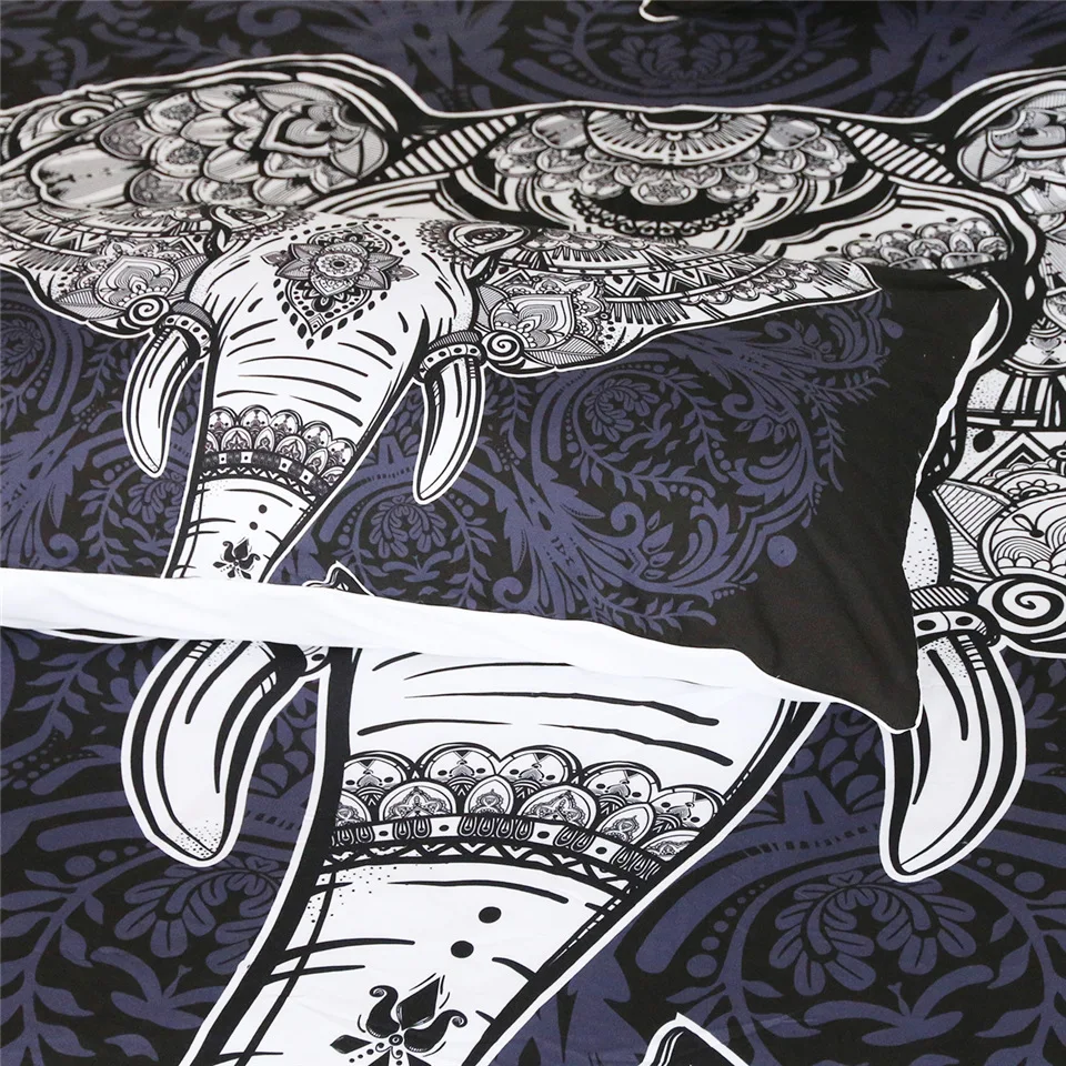 High Quality Bed Set 2/3pcs Bohemian Indian Elephant Beddings Duvet Cover Set Twin Full Queen King Size Bedclothes Dropshipping