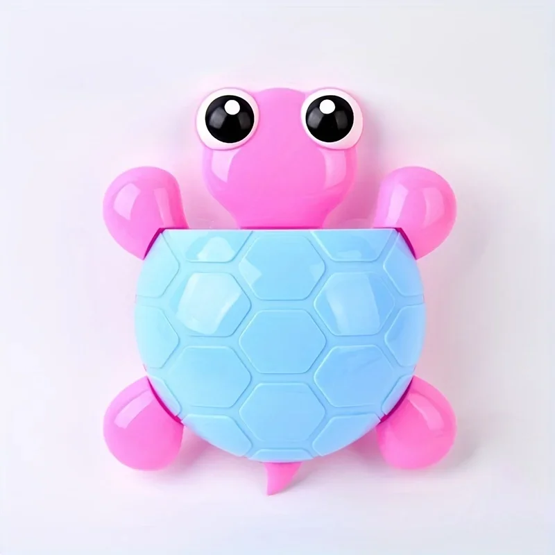 1pc-Plastic cute turtle rack, cartoon bathroom storage and organization rack, toothbrush and toothpaste storage rack