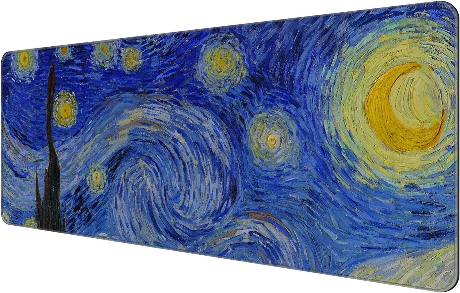 Thin Extended Gaming Mouse Pad 31.5*11.8*0.12 inch with Stitched Edges Large Mousepad Long XXL Keyboard - The Starry Night