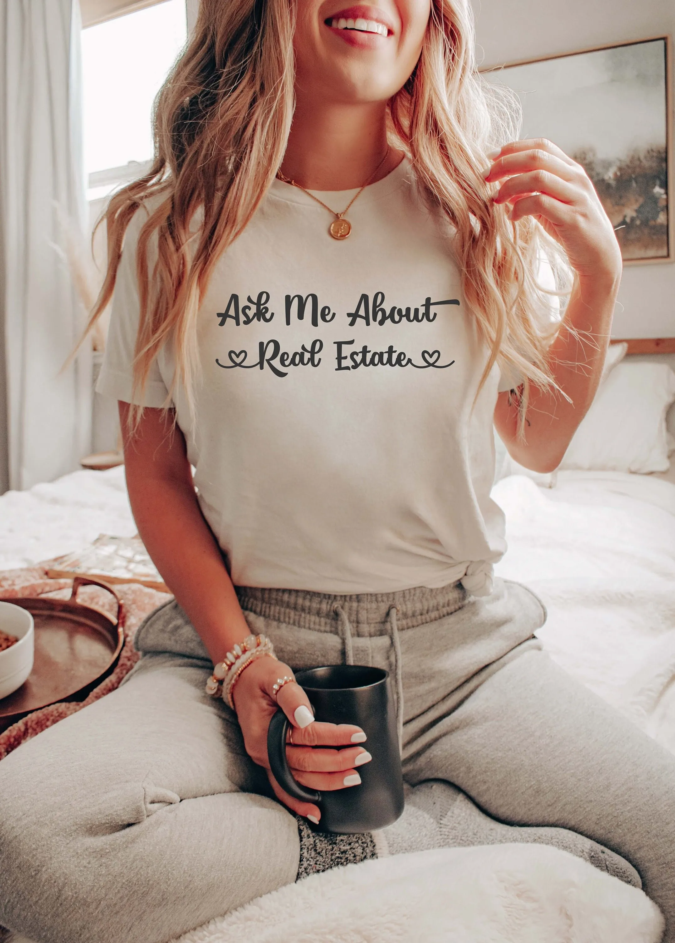 Ask Me About Real Estate T Shirt For Her Realtor Agent Him Graduation