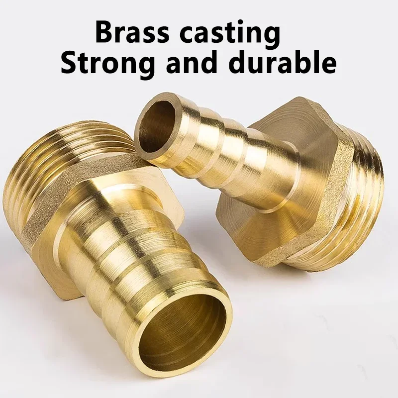 20/100Pcs PC Series Brass Fittings with Male Thread 6mm/8mm/10mm/12mm Pneumatic Joint Pagoda Hose Barb Tail Gas Fittings