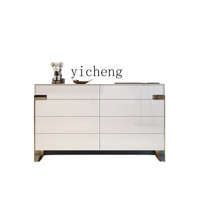 

ZC Solid Wood Storage Cabinet Modern Minimalist Living Room Entrance Chest of Drawers Sideboard Cabinet